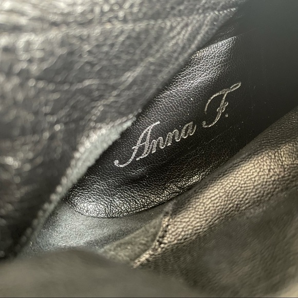 Anna F. Italian Suede Heeled Fold Over Brown Boots Euro 39.5 - Picture 8 of 9